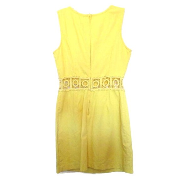 benetton 1990s vintage mod yellow crochet dress size small xs - Picture 5 of 5